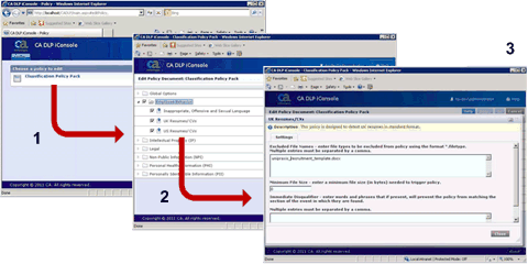 CCS Policy Editor screens