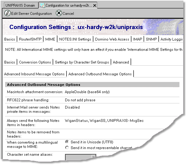 Domino MIME configuration