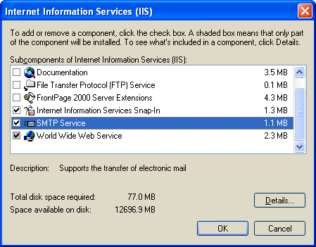 IIS dialog