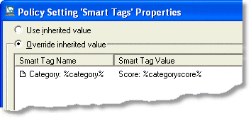 smart tag properties categorize example 1