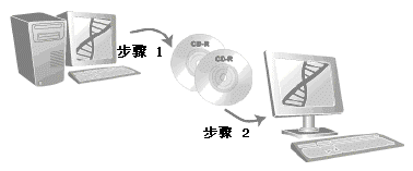 显示将 DNA 文件保存到可移动介质的图示