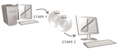 Illustration de l'enregistrement d'un fichier DNA sur un média amovible