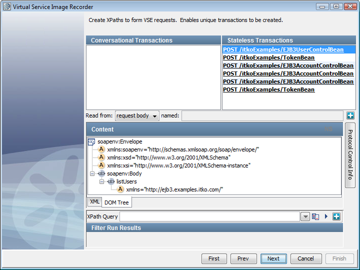 Screenshot of the Generic XML data protocol Create XPaths screen.