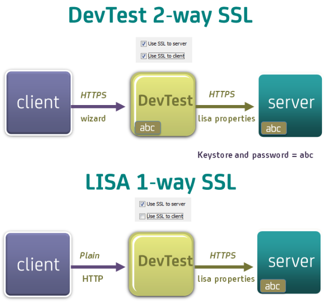 Concept diagram of LISA two-way and one-way SSL.