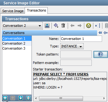 Service Image Editor Transactions tab