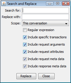 Conversation Editor - Search and Replace dialog