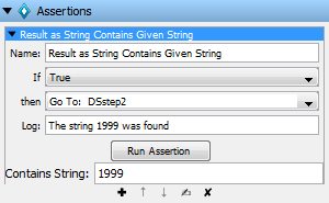 Screenshot of Result as String Contains Given String assertion dialog