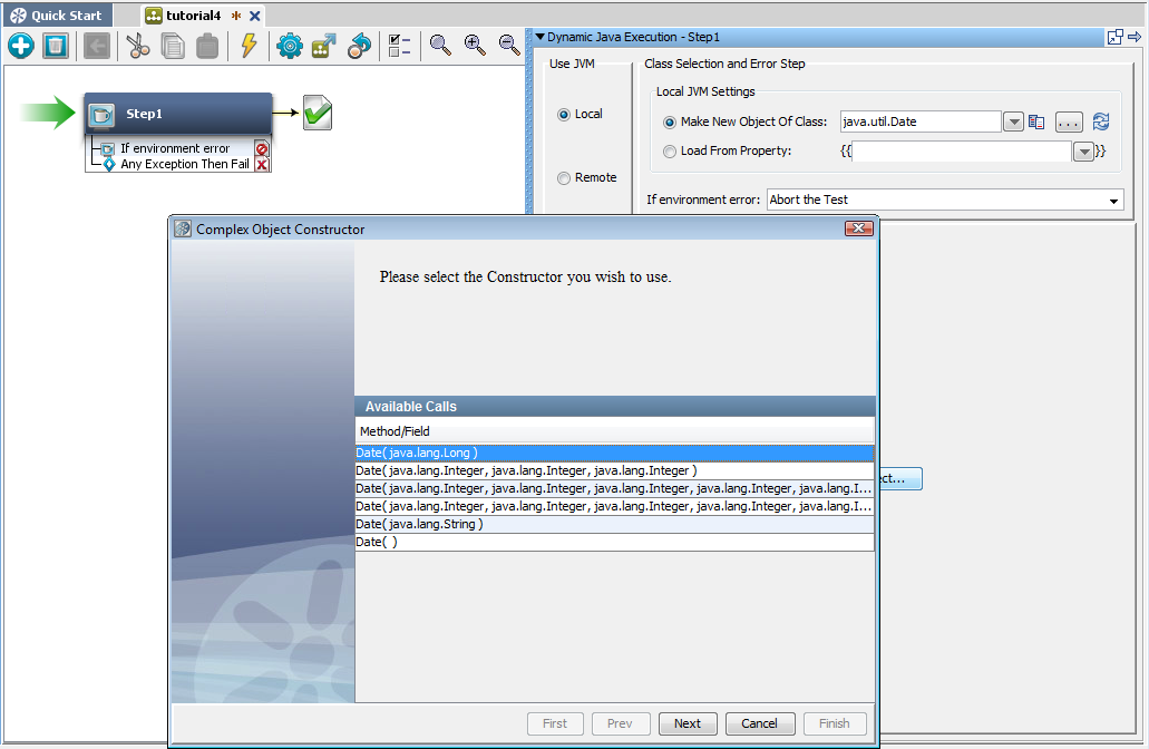 Screenshot of Dynamic Java Execution editor for Tutorial 4