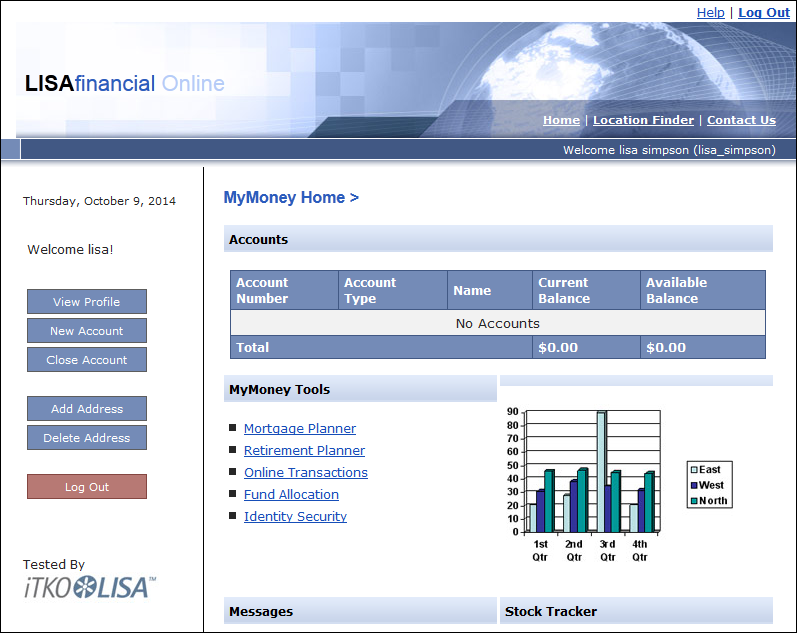 LISA Bank welcome page