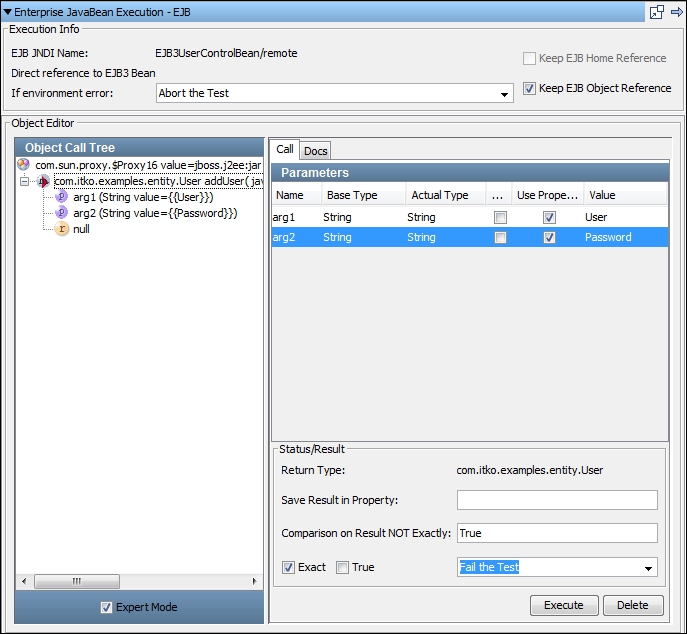 Screenshot of Object Call Tree for Tutorial 7