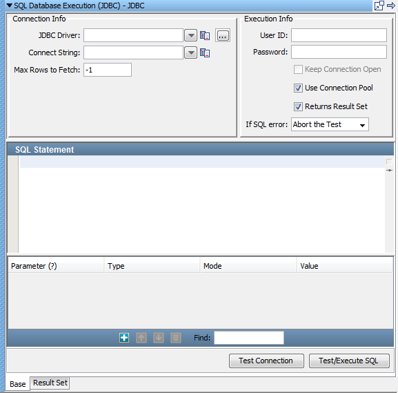 Screenshot of JDBC step editor for Tutorial 9