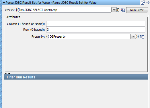 Screenshot for Parse JDBC Result Sset for Value dialog for Tutorial 9