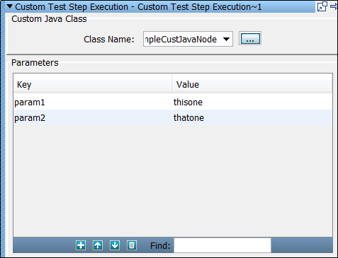 Custom Test Step Execution - Java step - Parameters