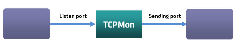 Concept diagram illustrating TCPMon as an explicit intermediate.