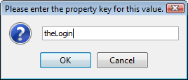 Enter the property key dialog