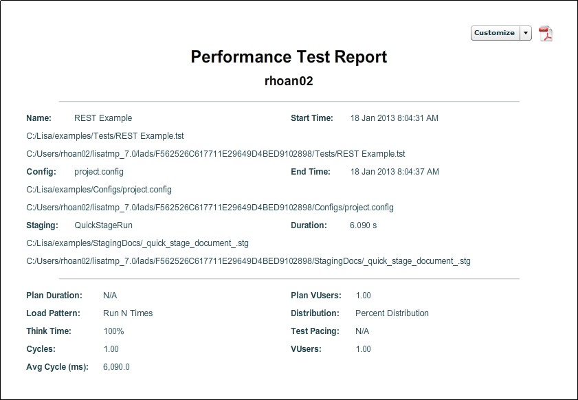 Reports: Performance Test Report
