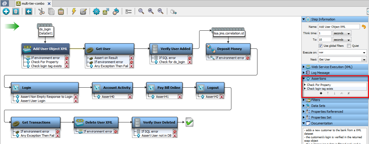 Screenshot of multi-tier-combo case with Step Assertions added