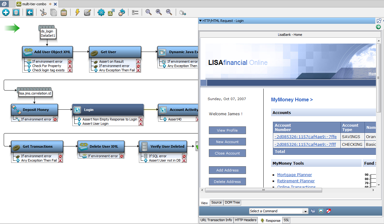 Screenshot of multi-tier-combo with LISA Bank Login step opened