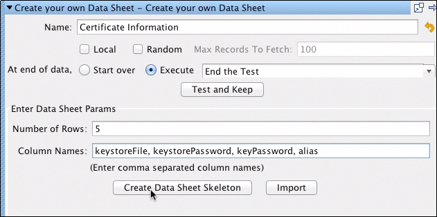 Create Data Sheet editor