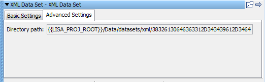 XML Data Set window - Advanced Settings tab