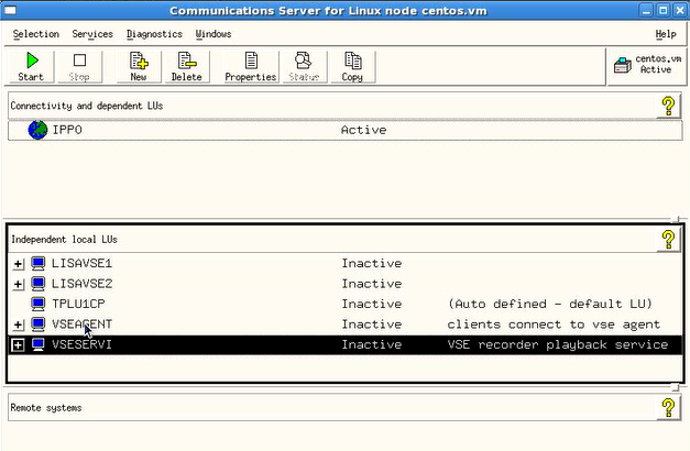 Communications Server for Linux APPC configuration screen