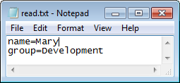 Notepad file as input to Read Properties from File step