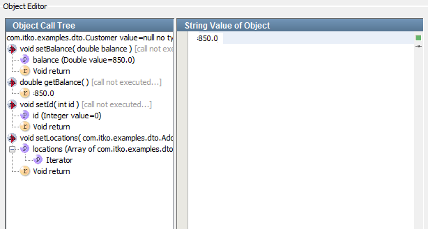COE String Value of Object panel