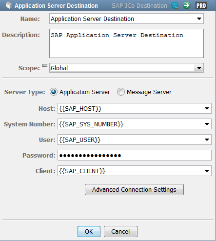 SAP JCo assets - application server