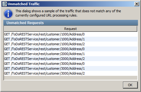 VSE REST data protocol unmatched traffic window