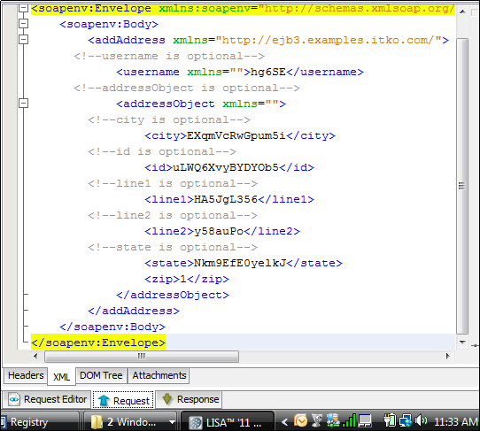 Sous-onglet XML de l'onglet Response (Réponse) de l'étape Web Service Execution (XML) (Exécution de service Web)