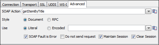Onglet Advanced (Avancé) de l'étape Web Service Execution (XML) (Exécution de service Web)