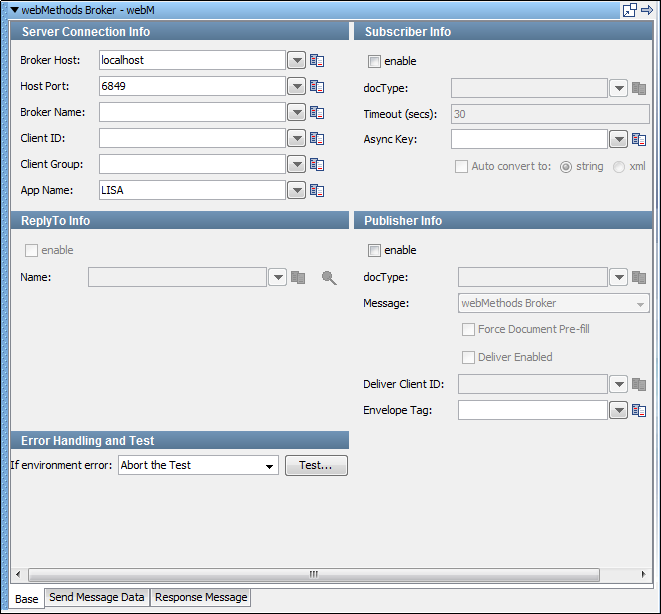 Etape webMethods Broker (Intermédiaire webMethods)