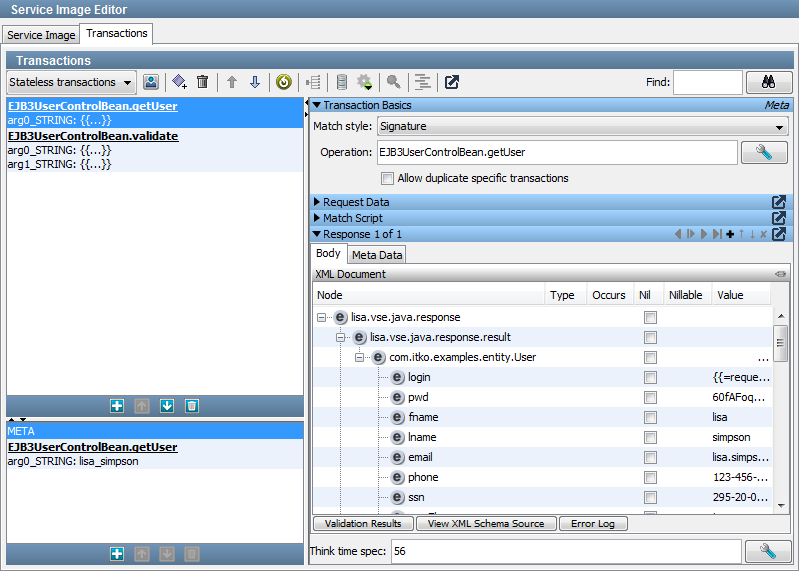Capture d'écran d'une image de service