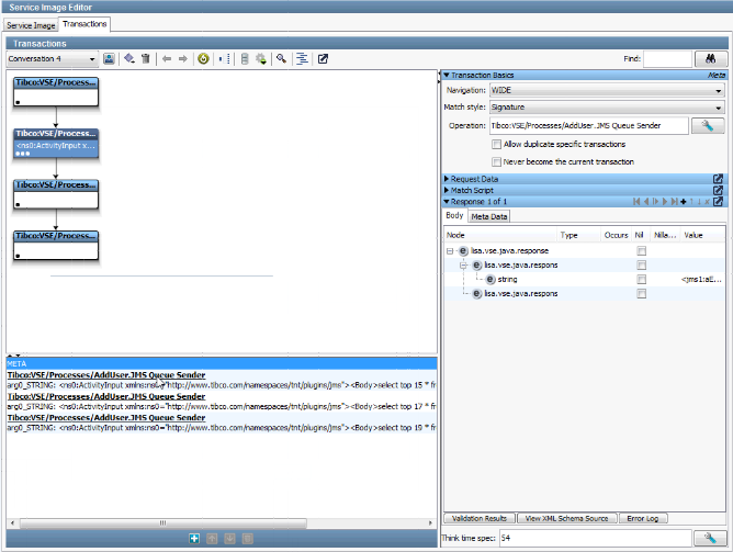 Capture d'écran d'une image de service