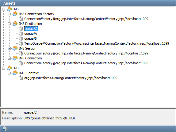 Capture d'écran du navigateur d'actifs