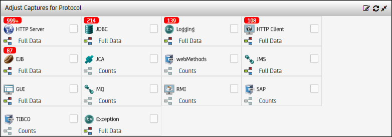 Capture d'écran du volet Adjust Captures for Protocol (Ajustement de captures de protocole)