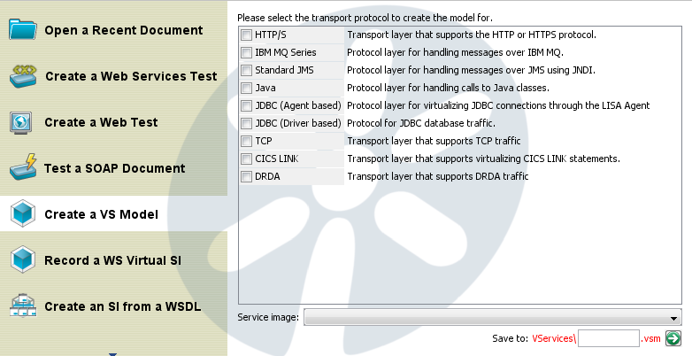 ［クイック スタート］ウィンドウ、［VSM の作成］オプション