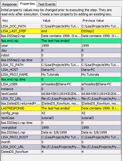 チュートリアル 3 の［プロパティ］タブのスクリーンショット