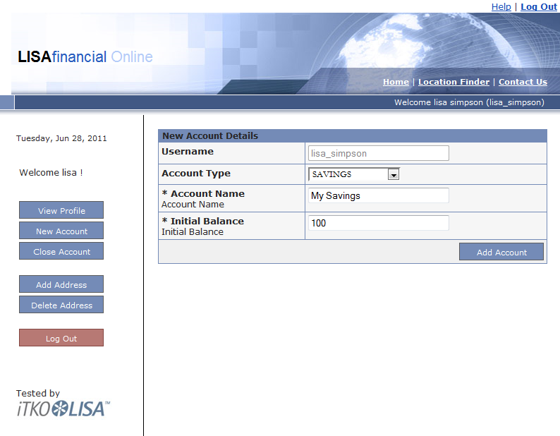 LISA Bank 口座開設ページ