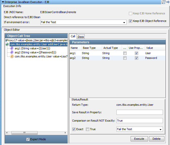 チュートリアル 7 のオブジェクト コール ツリーのスクリーンショット