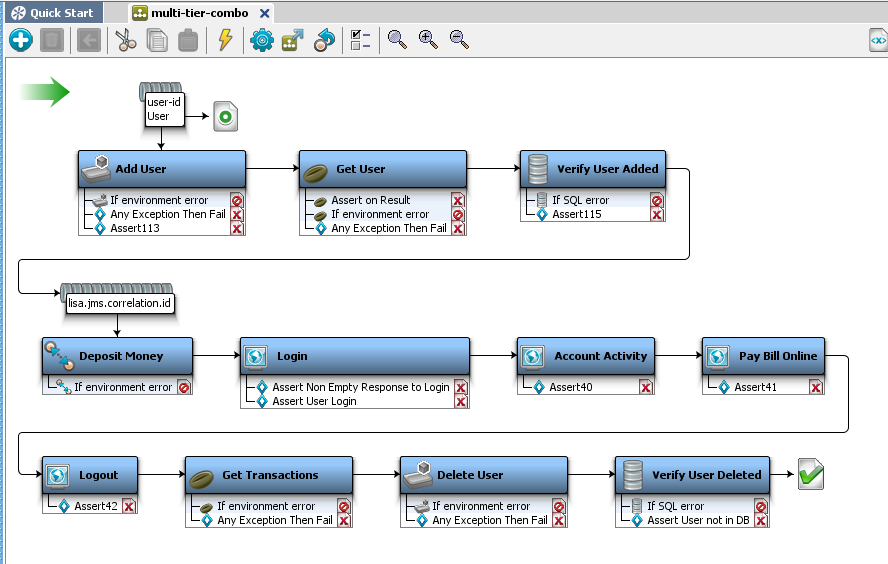 チュートリアル 9 の multi-tier-combo テスト ケースのスクリーンショット