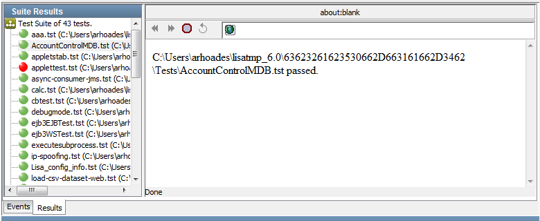 ［スイートのステージングの実行］ページの［結果］タブ