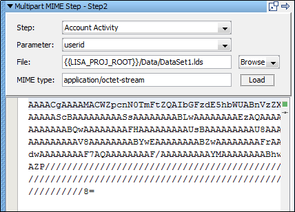 エンコードされたマルチパート MIME ステップ