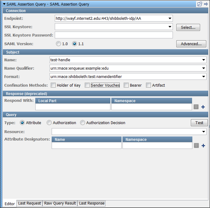 SAML アサーション クエリ ステップ