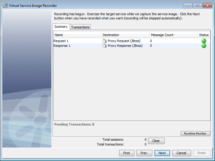 レコーディング フィードバック ページのスクリーン キャプチャ。