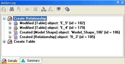 Action Log Details Tab