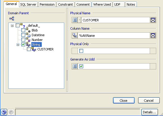 Property Editor Tabs and Options