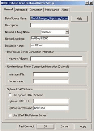 Mart Reporting Setup on Sybase