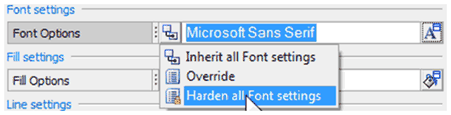 Example of hardening font or color settings