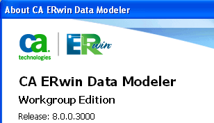 About CA ERwin Data Modeler dialog release numbering scheme example